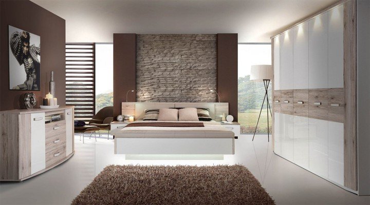 Модульная спальная RONDINO Forte белый / дуб песочный